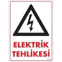 Elektrik Tehlikesi Uyarı Levhası 25X35 Kod:1112