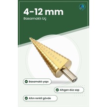 Kademeli Matkap Ucu 4 İle 12 Mm Arası Altın Renkli Basamaklı Çapl