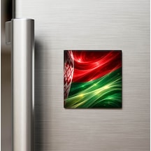 Belarus Belarus Abstract Ülke Bayraklı Buzdolap Magneti - 9x9 Cm
