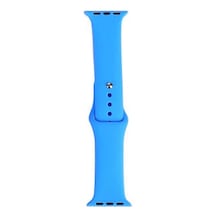 Apple Watch Uyumlu 7 41mm Band Serisi Klasik Kordon Silikon Strap Kayış - Mavi
