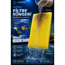 Sobo Akvaryum Filtre Süngeri 90x30x2 Cm - Üstün Temizlik Gücü Ve Yüksek Su Geçirgenliği - Sarı Renk
