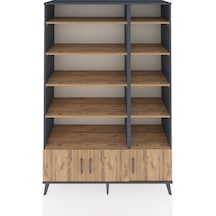 Hyperion Dolap 10 Raflı 3 Kapaklı 132x44x195 Antrasit-çam/çam Antrasit