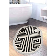 Eko Trend Djt Banyo Paspası Yıkanabilir Kaymaz Taban 658m Oval Modern Siyah