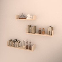 Rafkestir 3 Lü Bolera Duvar Raf Seti Krem ( Parlak )