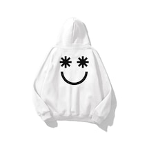 Tarzsokak Unisex Smiley Sweatshirt Beyaz