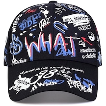 Siyah Mavi Moda Grafiti Baskı Beyzbol Şapkası Sokak Pamuklu Kasket Unisex Yaz Şapka Ayarlanabilir Şapka Eğlence