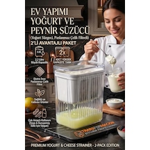 Transformacion 2 Adet Profesyonel Yoğurt Süzgeci, 2.2l Büyük Kapasiteli, Paslanmaz Çelik Filtreli Ev Yapımı Yoğu Çok Renkli