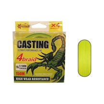 Captain Casting Pe 4 Kat Spin İp Misina 150mt Sarı Standart - 0.14 Mm