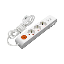 Mutlusan Ri-Tech 3'lü Usb Anahtarlı Topraklı Çocuk Korumalı Grup Priz 2 Metre Beyaz