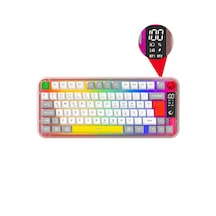 Reflect 75 Sessiz Ekranlı Şarjlı Kablosuz Bluetooth+2.4ghz Rgb Oyuncu Klavyesi Q Membrane Klavye
