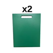 2'li Türkay 32.5x26.5x1 Cm Saplı Polietilen Kesme Tahtası Kesim Levhası Yeşil 1138