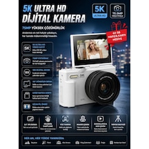 Mep 5k 75mp Hd Dijital Kamera 18x Dijital Zoom, Flaşlı,3.0 İnç Ekranlı Fotoğraf Makinesi Najmaddin