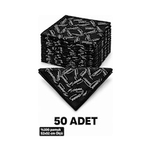 Herşeynota 50 Li Siyah Atatürk İmzalı 52x52 Cm %100 Pamuk Fular Bandana Seti Çok Renkli