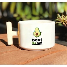 Avokado Beni Bi Sal Baskılı Beyaz T Kulp Kupa Bardak