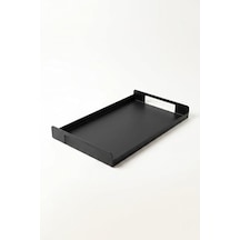 Metal Çay Tepsisi Siyah Sunum Tepsisi Servis Tepsisi Dikdörtgen Dekoratif Tepsi Kahve Çay Servis Tepsisi Mutfak Banyo Diğer