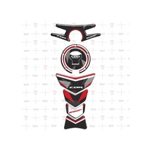 CBR 650F  Karbon Kırmızı Siyah Tank Pad Depo Kapak Mesnet Pad Gidon Pad Set