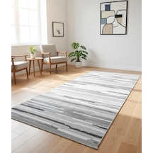 Yağmurser Bambu Yumuşak Dokulu Kaymaz Taban Halı Yolluk 8001 Gri Çok Renkli