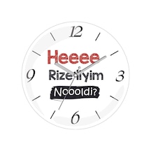 Karadeniz Heee Rizeliyim Noooldi Çap 30 Bombeli Gerçek Cam Duvar Saati Siyah