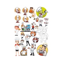 Aşçı Chef Sticker Set-2 27 Parça Telefon, Tablet, Defter, Laptop Sticker