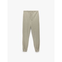 Koton Rahat Kesim Beli Bağlamalı Yumuşak Dokulu Jogger Pijama Altı Haki 5wlk40315mk Haki