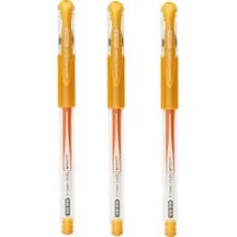 Uniball Signo Needle 0.38 İğne Uçlu Jel Kalem Altın Sarısı Üç Adet