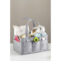 Pratik Düzenleyici Keçe Bebek Bakım Organizeri Anne Bebek Bakım Çantası Gri