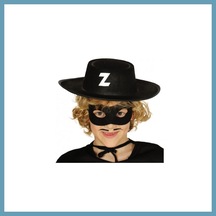 Bezos Z Logolu Zorro Şapkası Ve Zorro Maskesi Çocuk Boy Mbt06