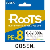 Gosen X8 Roots Pe 8 Örgü Spin İp Misina 300mt Multi Color - 3.0 P