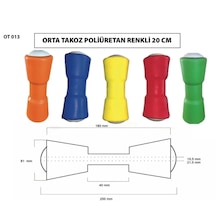 Tekne Römorku Poliüretan Orta Makara Takozu 20 Cm Mavi Renk