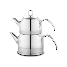 Schafer Ada Çaydanlık Takımı Büyük Boy Çaydanlık Takımı Gümüş