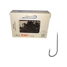 İğnesan 0307 Serisi Siyah Çapraz 100lü Paket Olta İğnesi - No-5 No:5