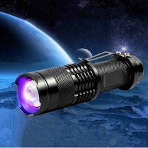Uv Mor Işıklı El Feneri Para Bakteri ve Dışkı Tespiti Şarjlı wt-303 Siyah