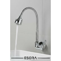 Duvardan Tek Su Çıkışlı Yağmurlama Fonksiyonlu Banyo Ve Mutfak Bataryası Krom