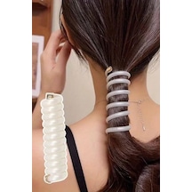 Caş Dekorasyon Beyaz Renk 2 Li Yaylı Spiral Toka Beyaz