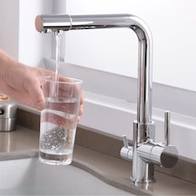 Rena Design Krom Aritmali Mutfak Eviye Bataryasi 3 Yollu L Boru Lüx Su Tasaruflu Musluk Garantili