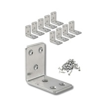 L Köşebent Mobilya Duvara Sabitleme Aparatı, 45x45x30 Mm, 2 Mm Kalınlık, Vidalı, 10 Adet Gri