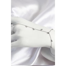 Pirinç Zirkon Taşlı Sallantılı Model Gümüş Renk Kadın Şahmeran 5886 Çok Renkli 07629508