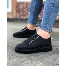 Rotas Erkek Günlük Lastikli Cilt Spor Sneaker Ayakkabı Cst - Siyah