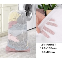 Aksu Çamaşır Yıkama Filesi 2&apos Li Fırsat Paketi 60x80cm Ve 120x150cm Beyaz