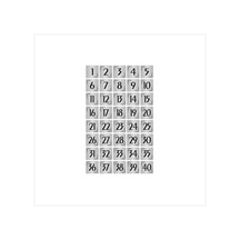 Metal Kapı Masa Dolap Numarası Levha 5x5cm Gümüş Renk 40 Adet 1 40