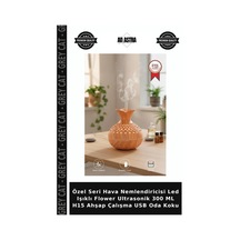 Özel Seri Hava Nemlendiricisi Led Işıklı Flower Ultrasonik 300 Ml H15 Ahşap Çalışma Usb Oda Koku