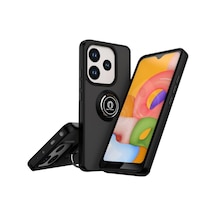 Xiaomi Redmi Note 14 4g Uyumlu Montreal Yüzüklü Silikon Kapak - Siyah