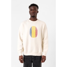 Romania Fingerprint Ekru Erkek 2ip Sweatshirt Ekru