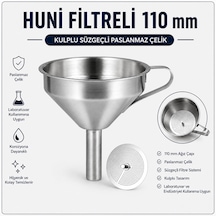 Huni Filtreli 110 Mm - Kulplu Süzgeçli Paslanmaz Çelik