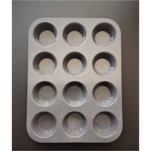 12'li Muffin & Cupcake Kalıbı Teflon Gri Diğer