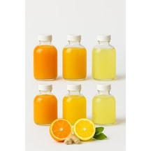 6 Adet Cam 50 Ml Mini Shot Ginger Detox Şişe Plastik Sızdırmaz Kapaklı Kolonya Koku Süs Küçük Ş Standart
