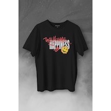 Good Vibe Happines Mutlu Smile Eğlenceli Baskılı Tişört Unisex T-shirt 001