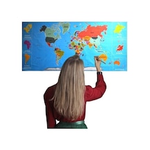 Büro Ev Dekoru İçin 118x568cm Manyetik Tutunan Atlas Dünya Haritası Duvar Süsü Stickerı