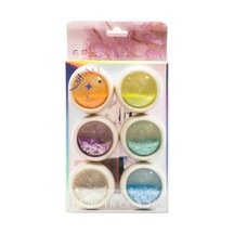 Fontenay Tırnak Glitter Ayna Tozu, Krom Glitter, Manikür Tırnak Tozu 6'li Set Çok Renkli