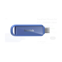 Sandisk Sdıxs0n-256g-gn6nd 256gb Phone Drive With Usb-c-128gb Maritime Blue Flash Bellek